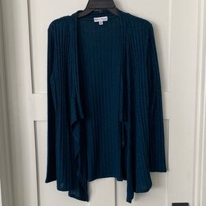 Rebecca Malone Teal Open Front Cardigan